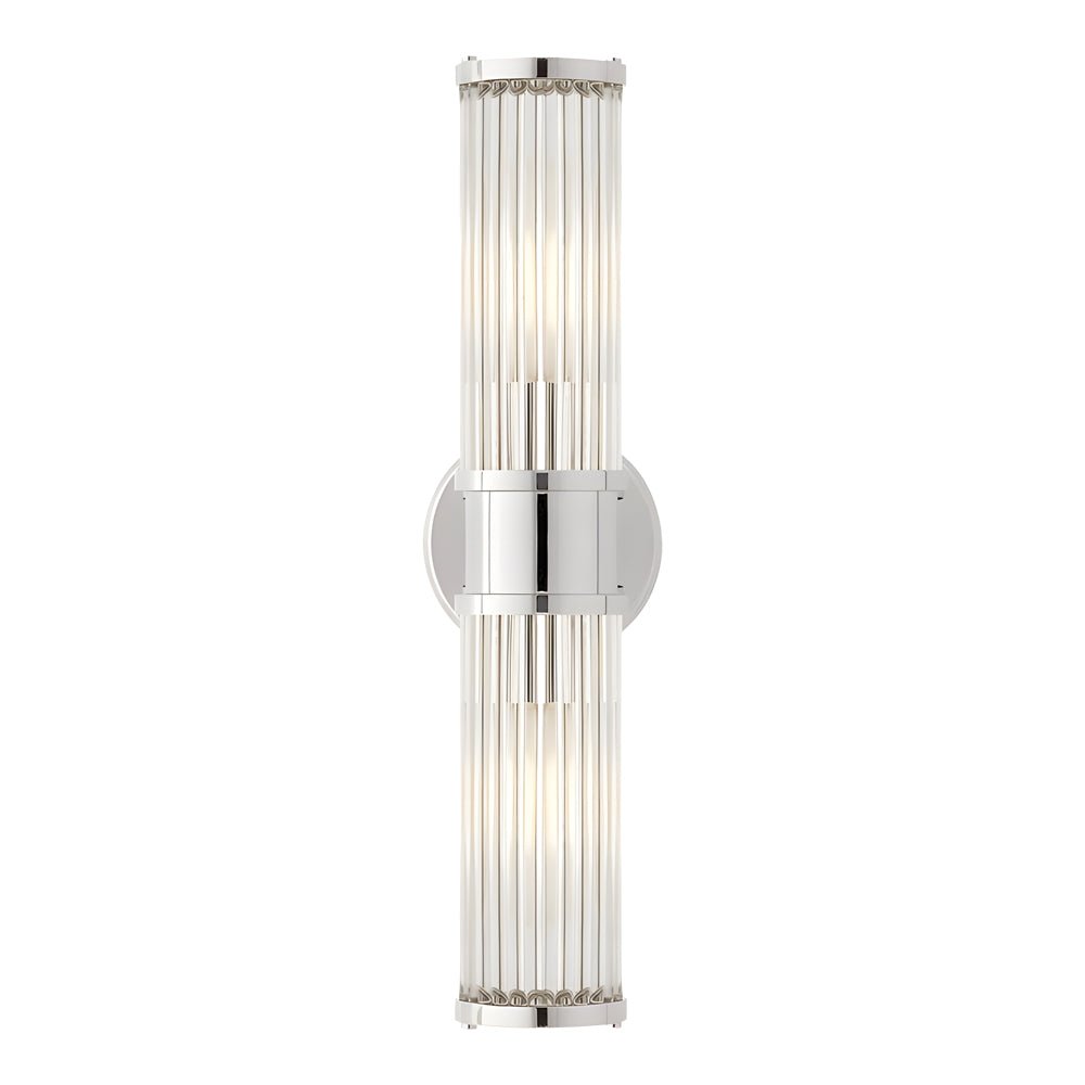 Modern Chrome/Gold Wall Sconce with Cylinder Clear Glass Shade