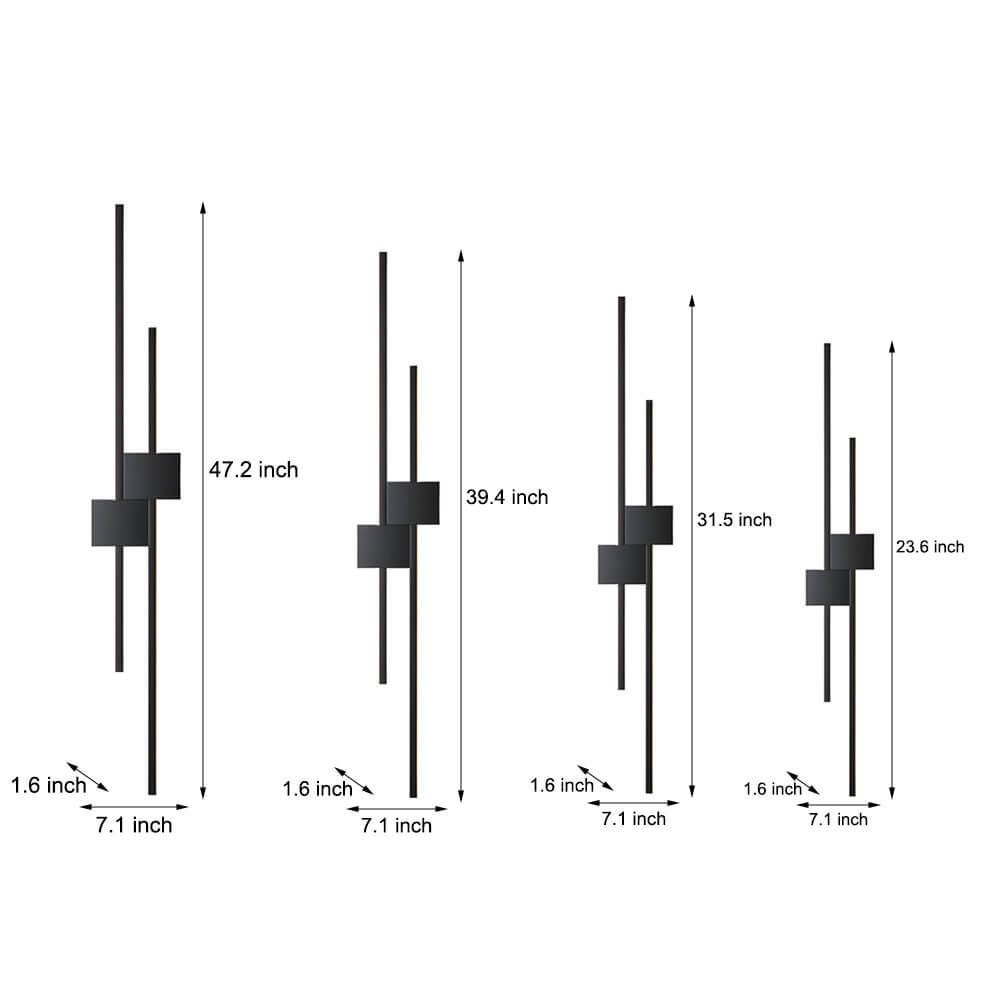 Modern Iron LED Linear Lights Horizontal & Vertical Wall Mounted Light