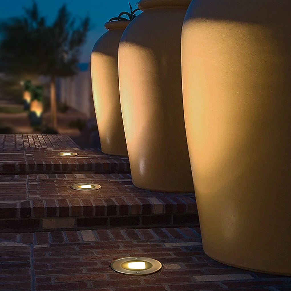 Recessed Deck Step Lights Modern Black LED Metal Light