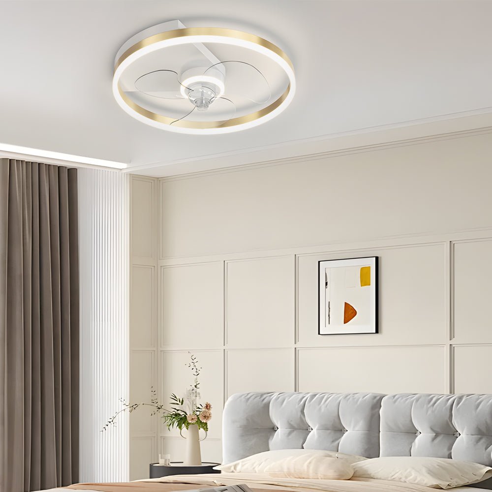 Round Ceiling Fan with Light Modern Silent Ceiling LED Light