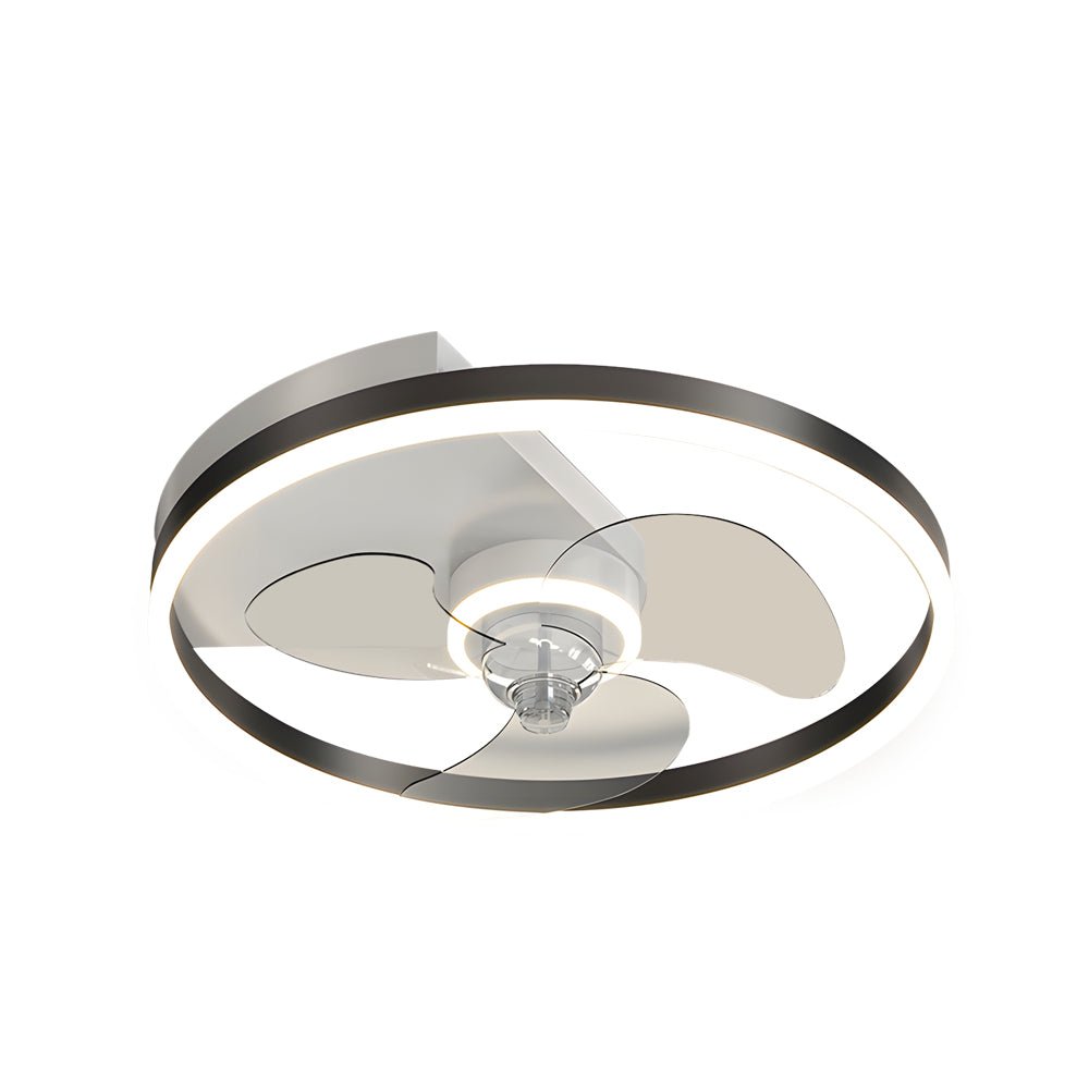 Round Ceiling Fan with Light Modern Silent Ceiling LED Light