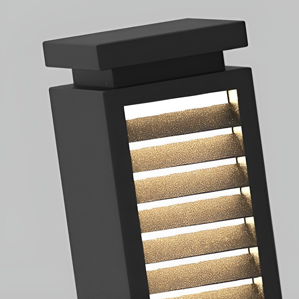 Sleek Stainless Steel LED Louvered Pathway Bollard Lights Modern Waterproof Design