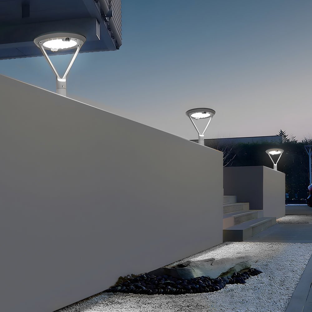 Solar Pillar Lights Circular Dual Motion Sensor LED Light