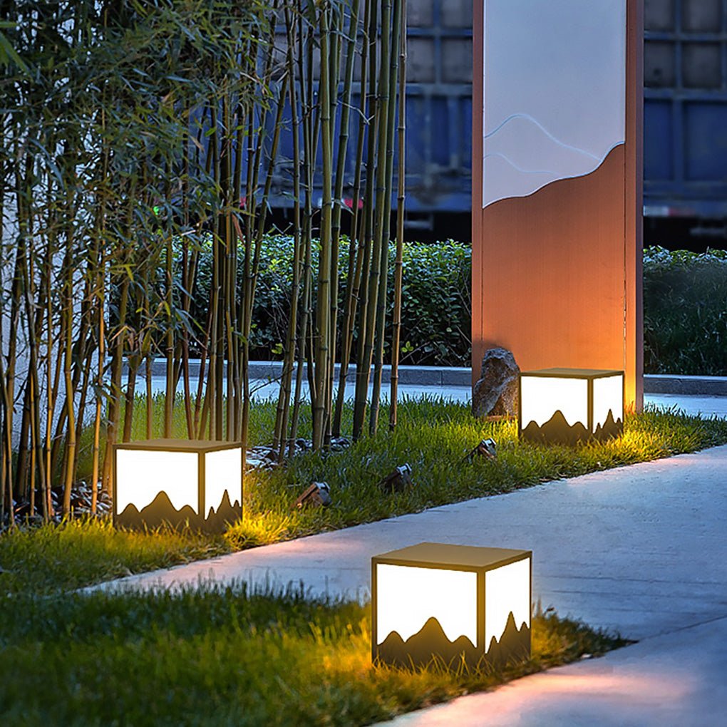 Square Outdoor Lights Simple Geometry Waterproof LED Light