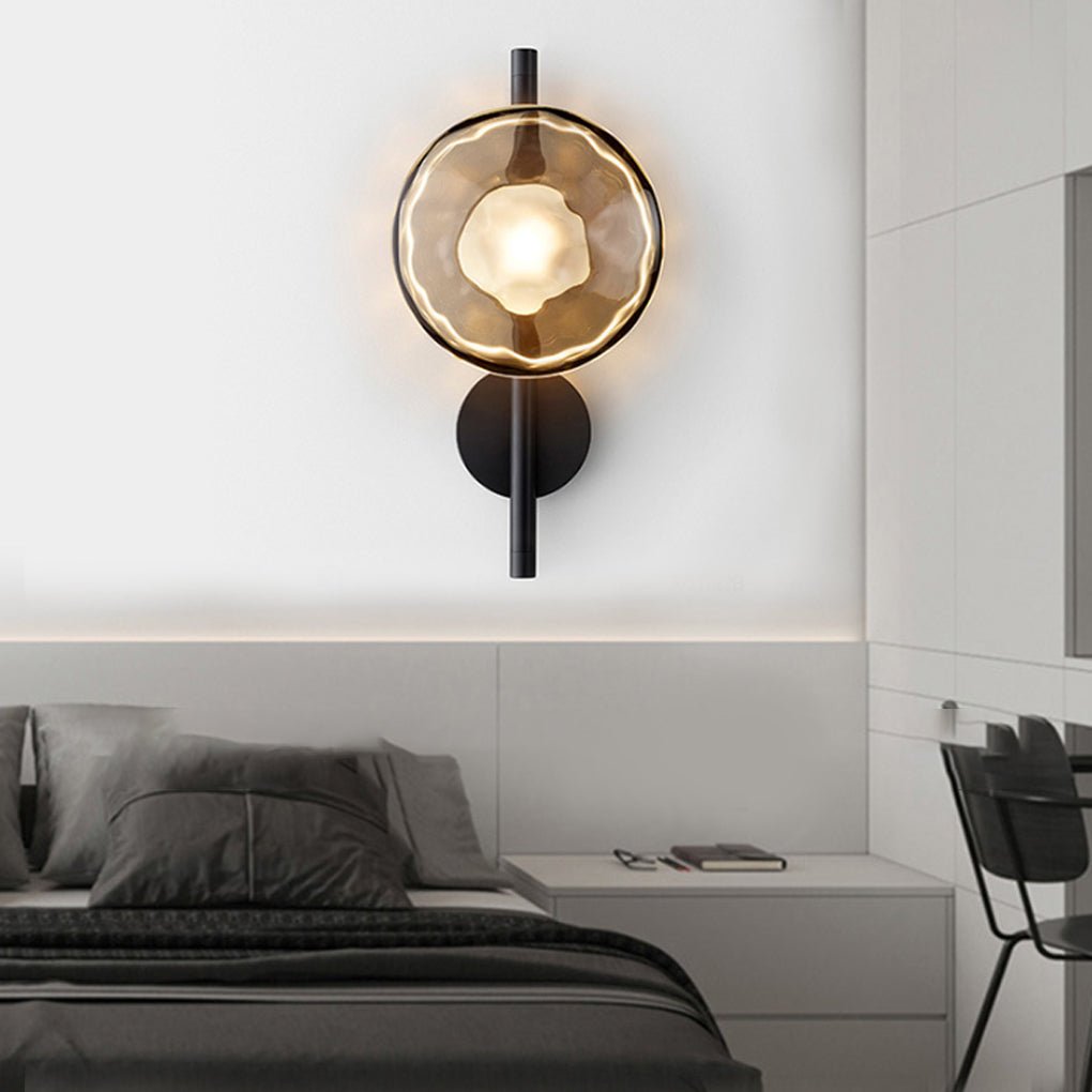 Wall Lamp with Diffused Light Modern Round Glass Shell Light