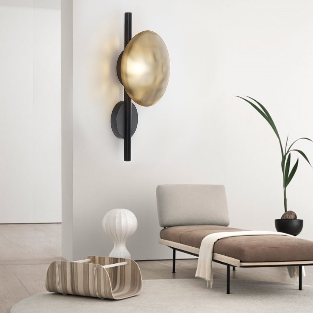 Wall Lamp with Diffused Light Modern Round Glass Shell Light