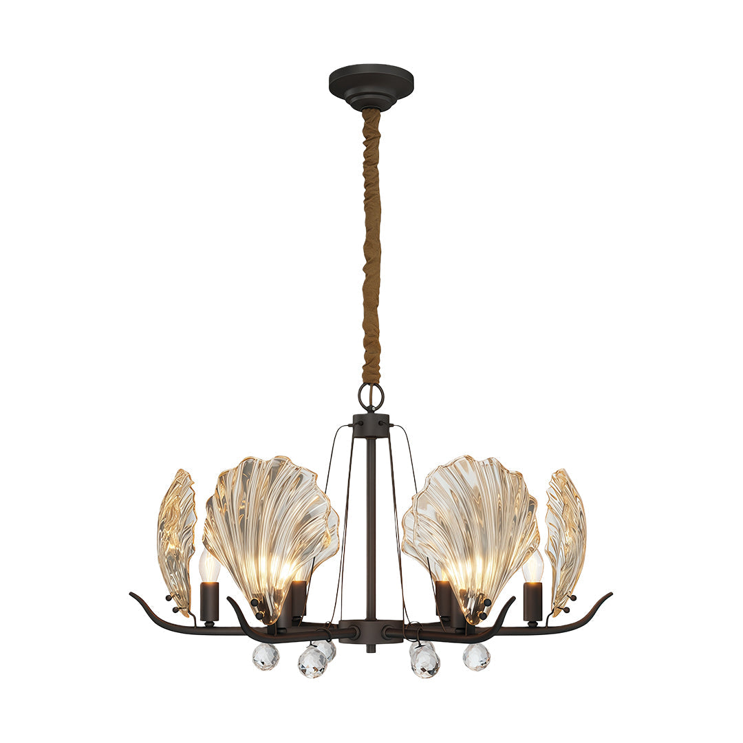 Shell Chandeliers Modern Copper Glass Ceiling Light