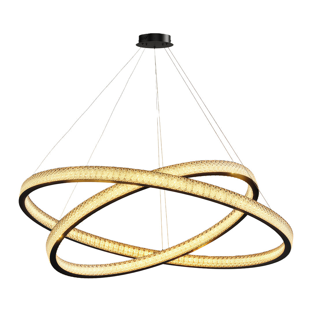 Circular Modern Chandelier Luxury Copper Ceiling Light