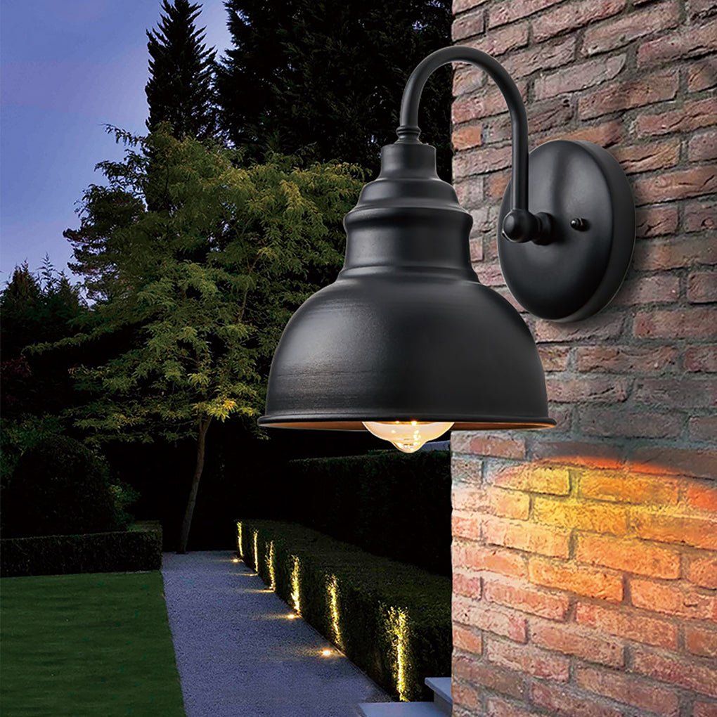 Matte Black Gooseneck Light Industrial Outdoor Light