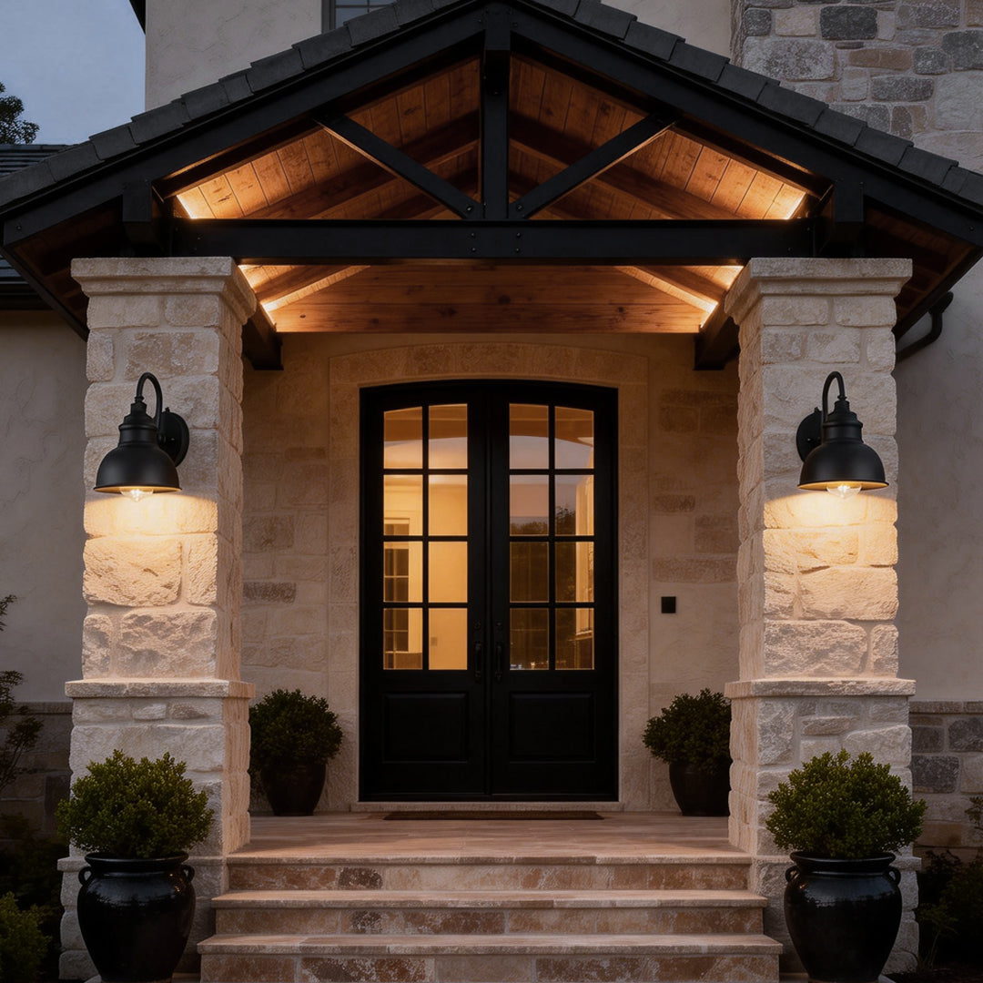 Matte Black Gooseneck Light Industrial Outdoor Light