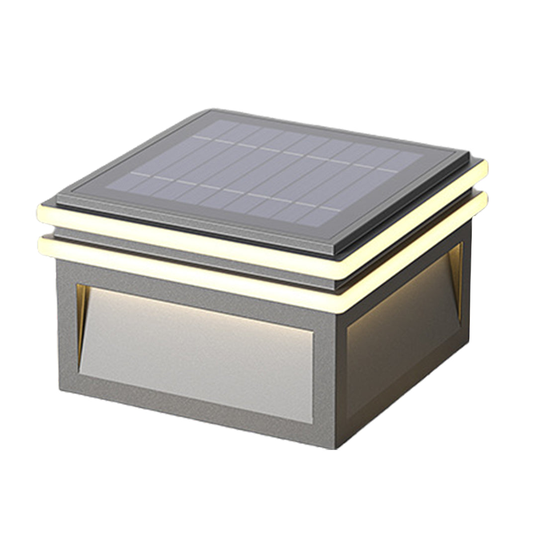 Metal Pillar Lights Minimalist Style Waterproof Square Pier Mount Lamp