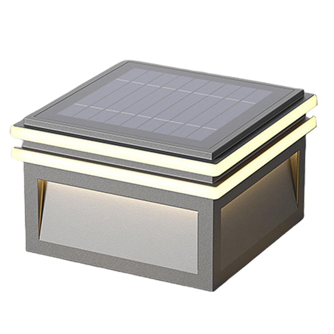 Metal Pillar Lights Minimalist Style Waterproof Square Pier Mount Lamp