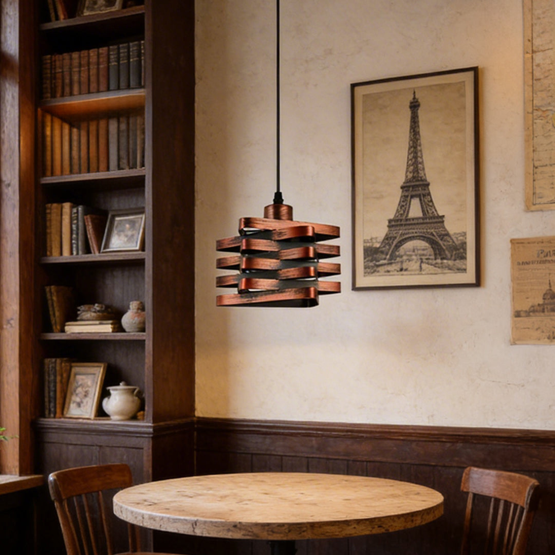 Metal Ribbon Pendant Light Vintage Industrial Style Ceiling Light
