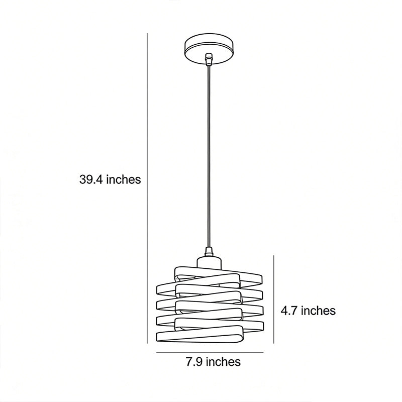 Metal Ribbon Pendant Light Vintage Industrial Style Ceiling Light