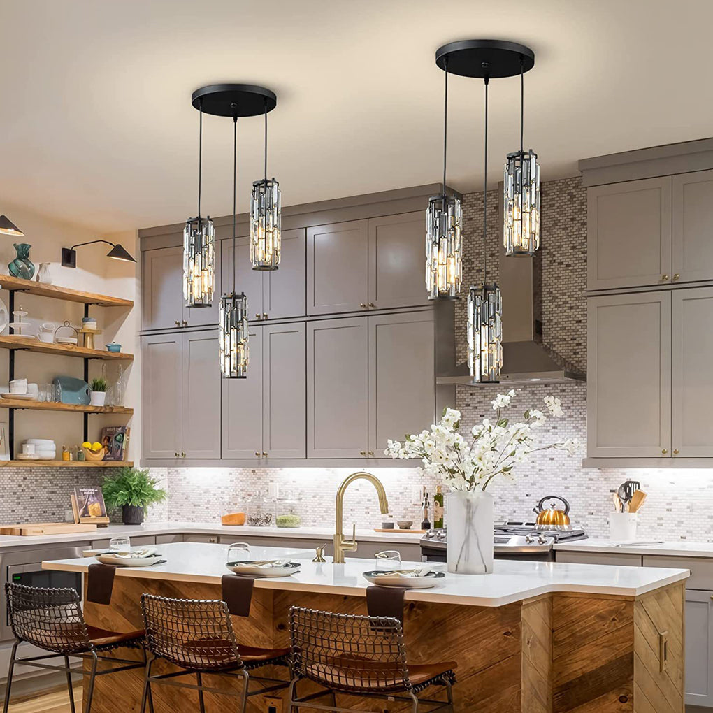 Mini Crystal Pendant Light Creative Art Crystal Island Ceiling Light