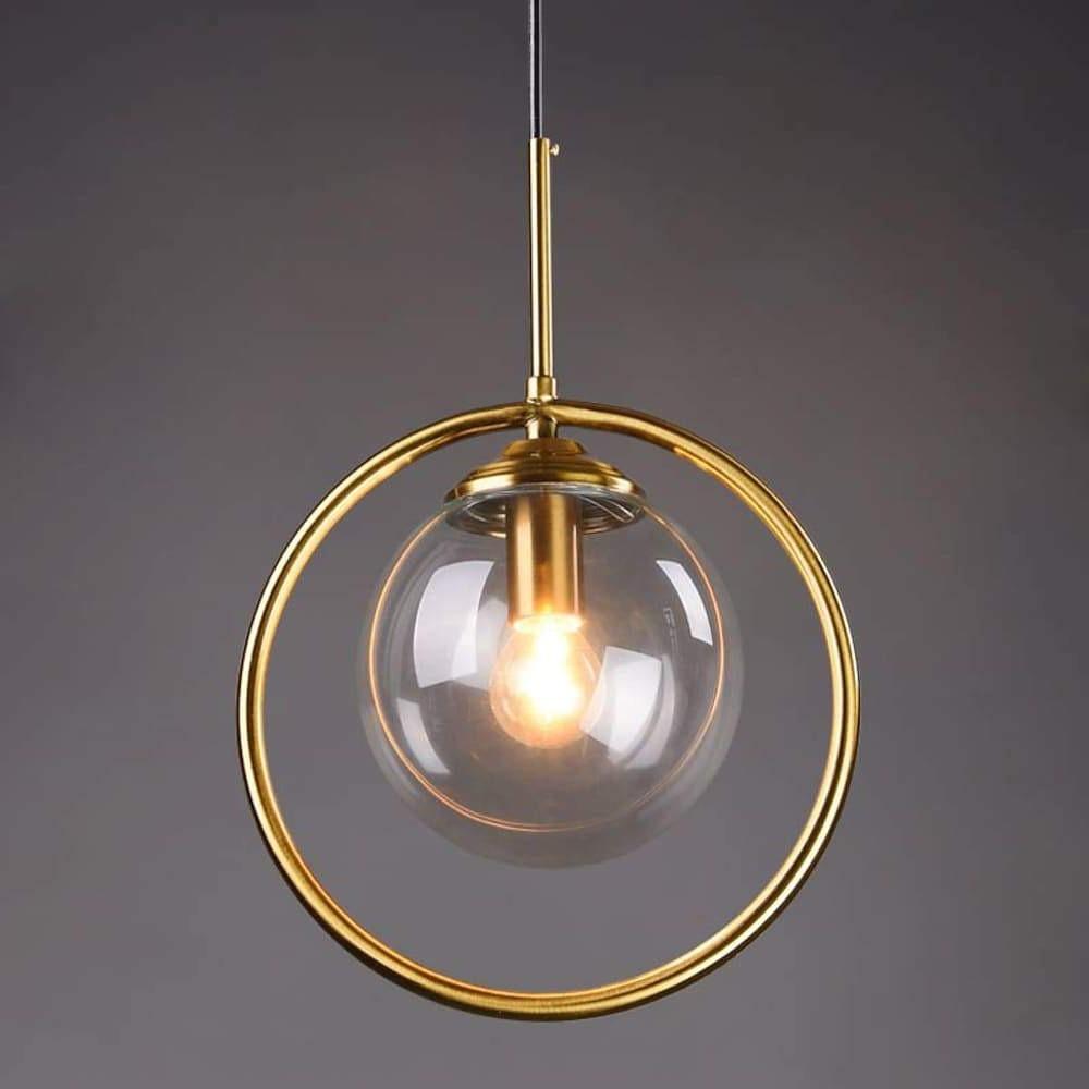 Mini Gold Pendant Light Nordic Metal Round Glass Ceiling Light