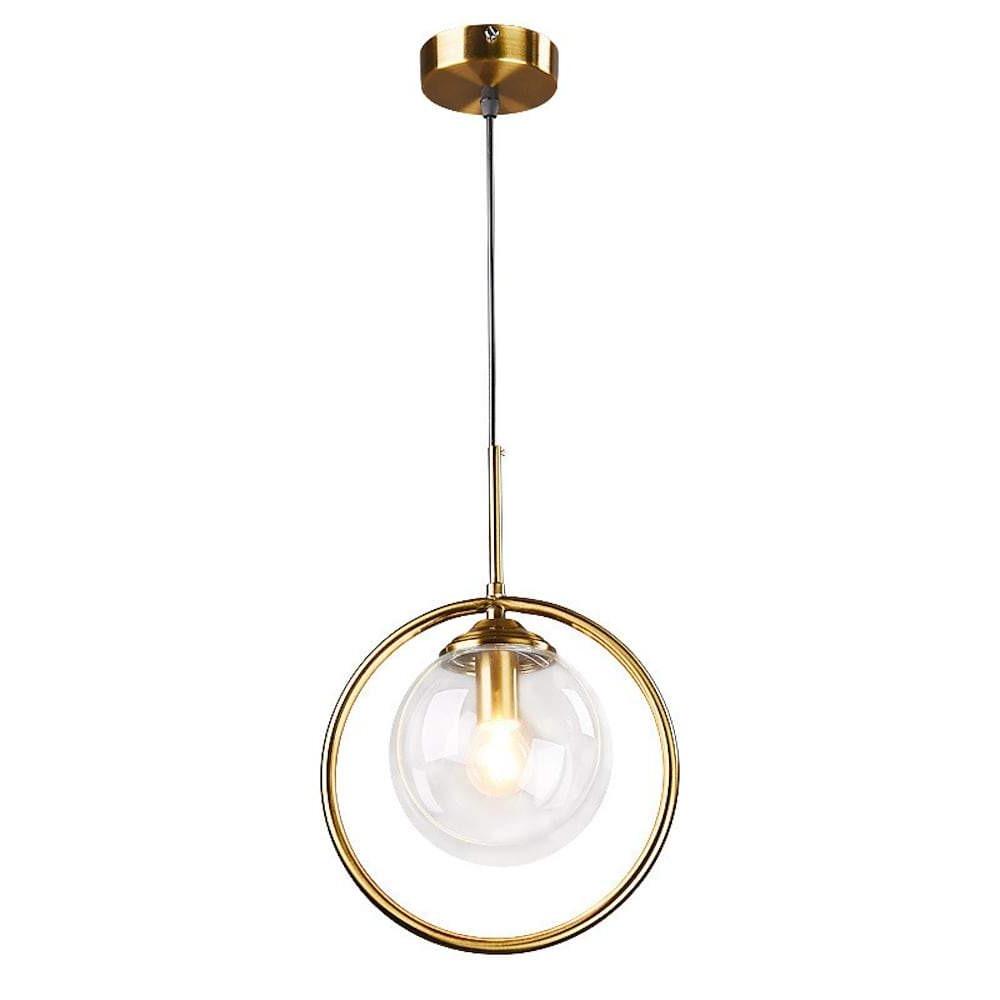 Mini Gold Pendant Light Nordic Metal Round Glass Ceiling Light