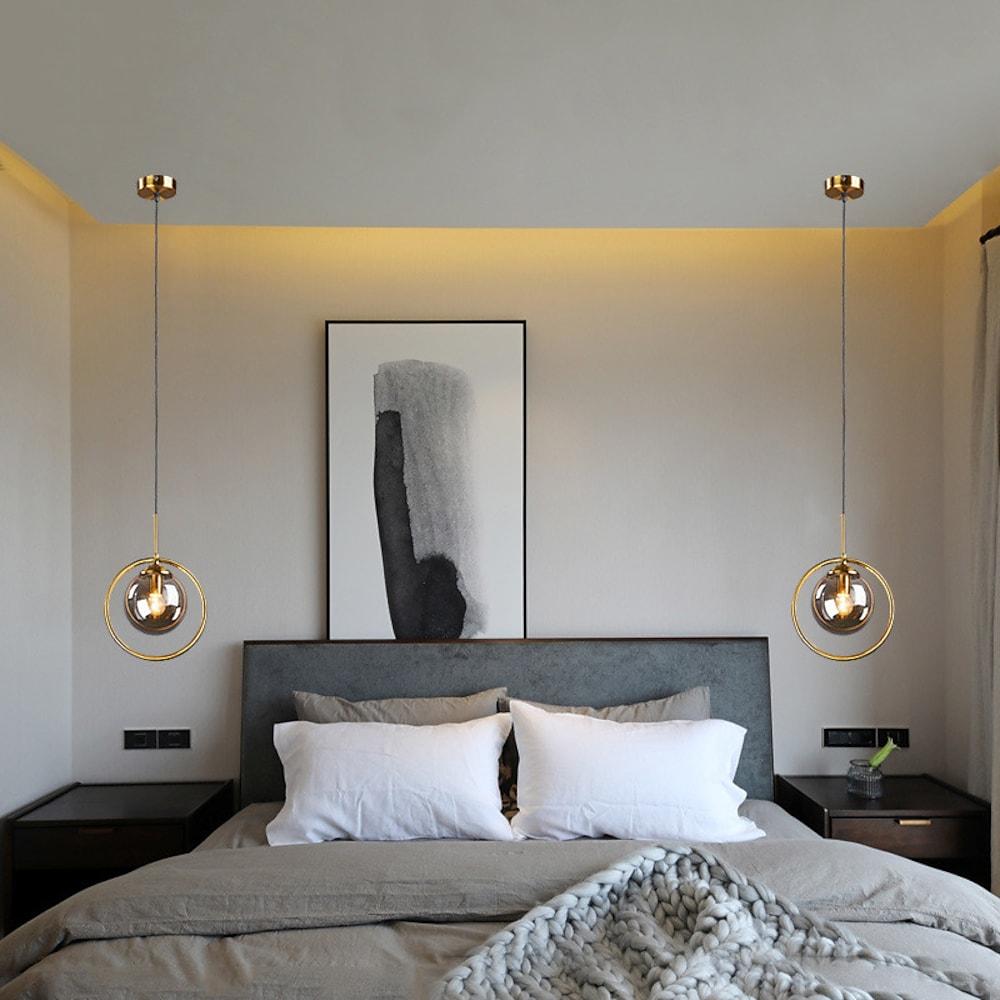 Mini Gold Pendant Light Nordic Metal Round Glass Ceiling Light
