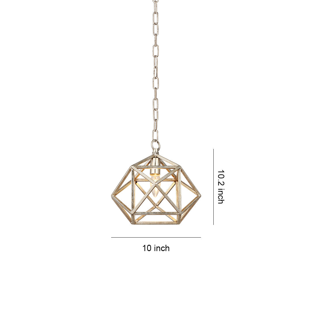 Gold Metal Pendant Light Adjustable Chain Chic Geometric Ceiling Light
