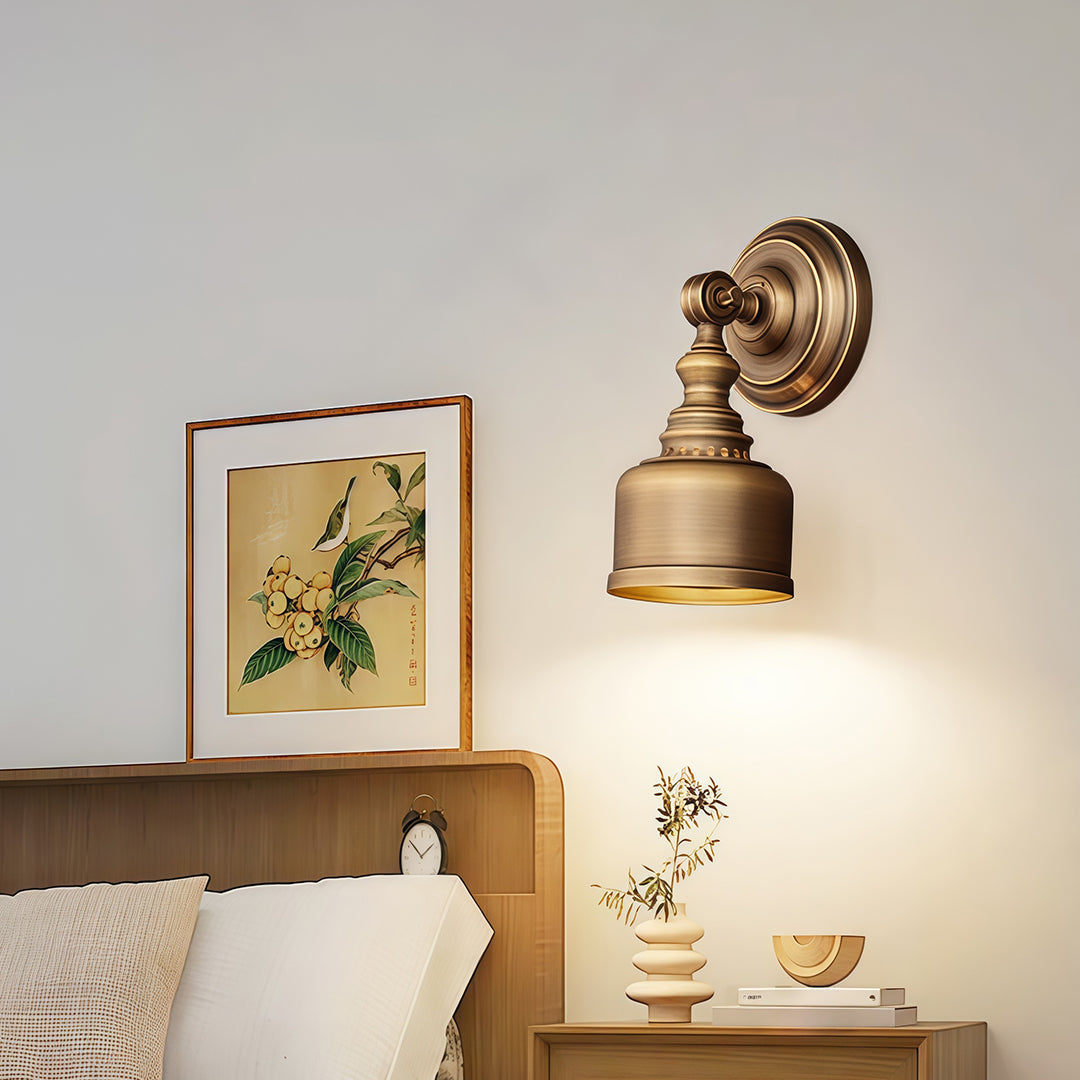 LED Wall Light Lamp American Retro Solid Brass Lamp