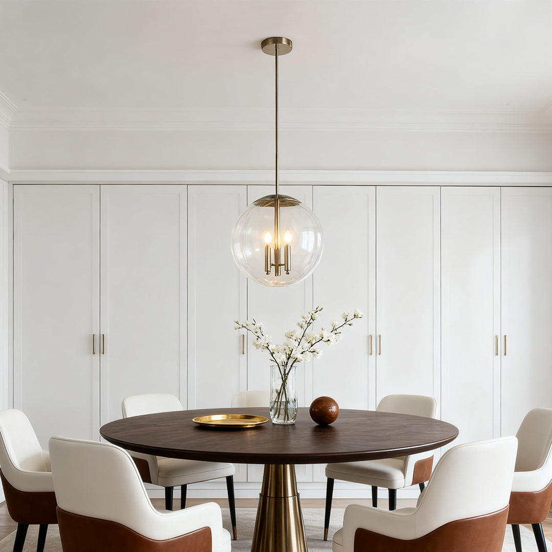 Glass Orb Pendant Light Contemporary Chic Silver Glass Ceiling Light