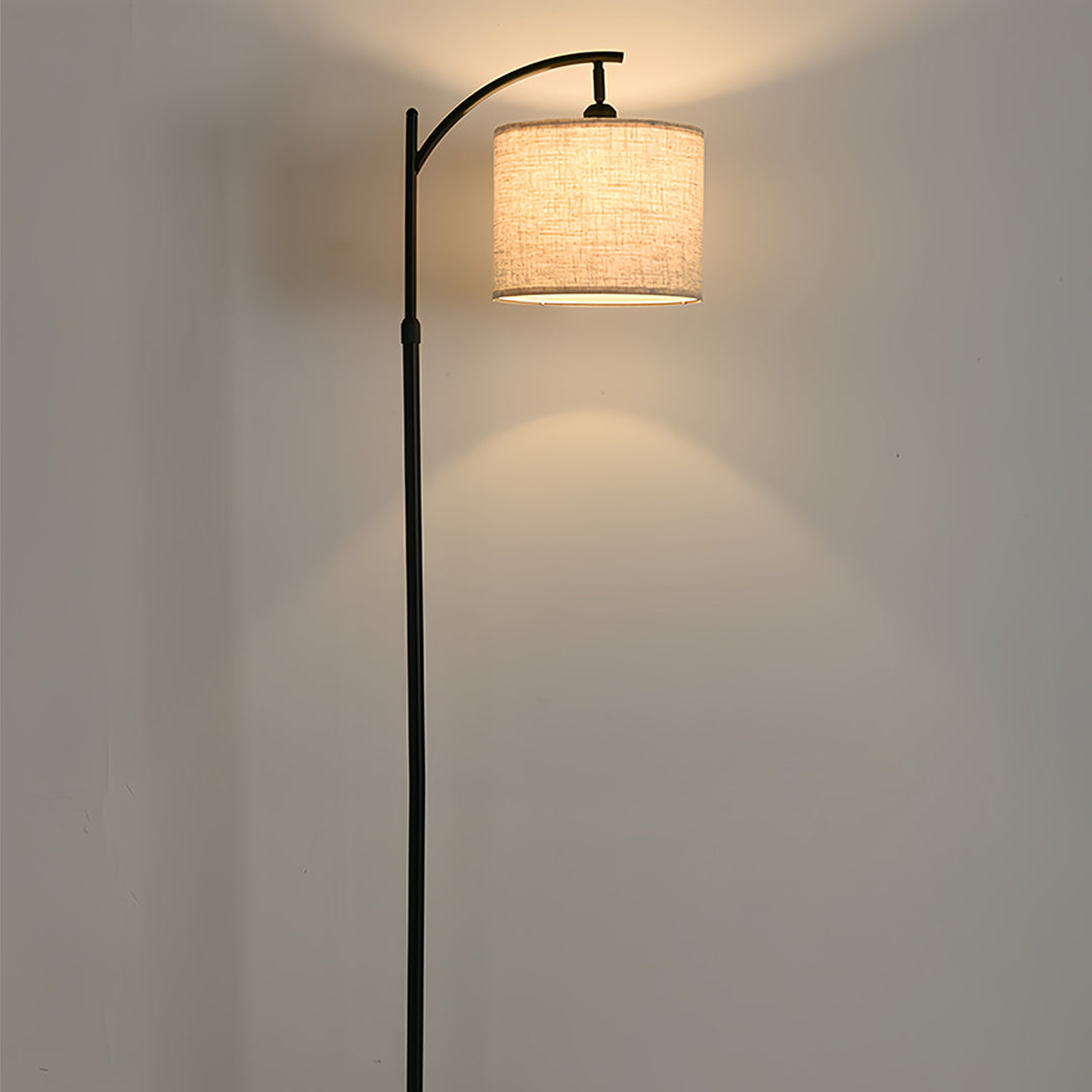 Fabric Shade Floor Lamp Minimalist Arc Metal Living Room Arched Lamp