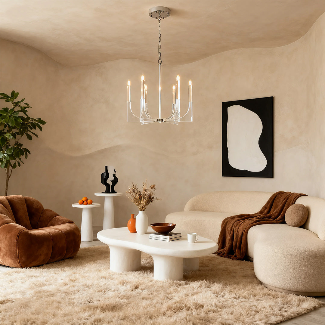 Retro Chandeliers Sleek Luxury Transparent American Ceiling Light