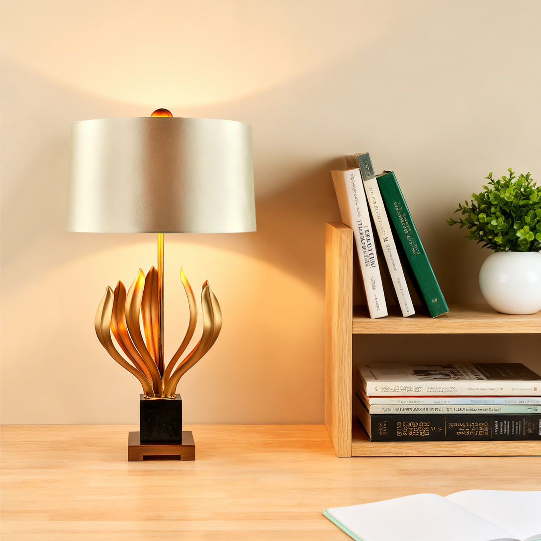 Vintage Metal Fabric Shade Table Lamp