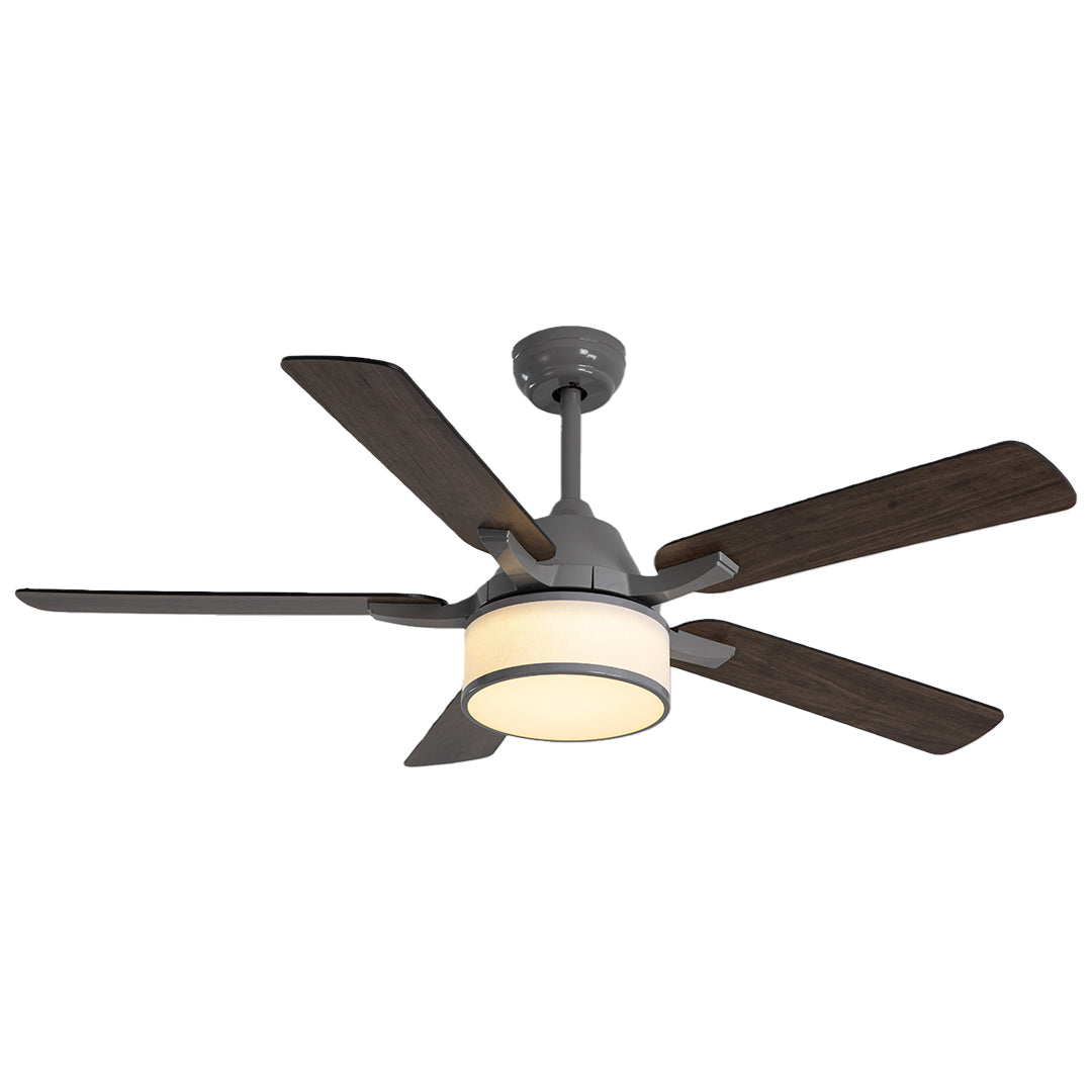 Ceiling Fans with Lights European Retro Fabric Shade Fan Lamp
