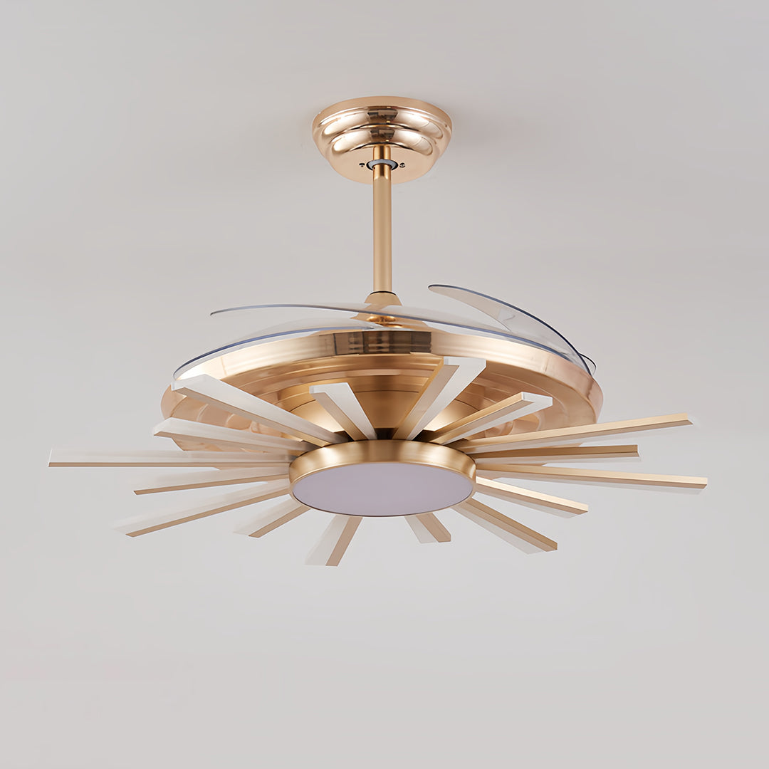 Modern Black Ceiling Fan with Light Luxury Multi-head Iron Body Light