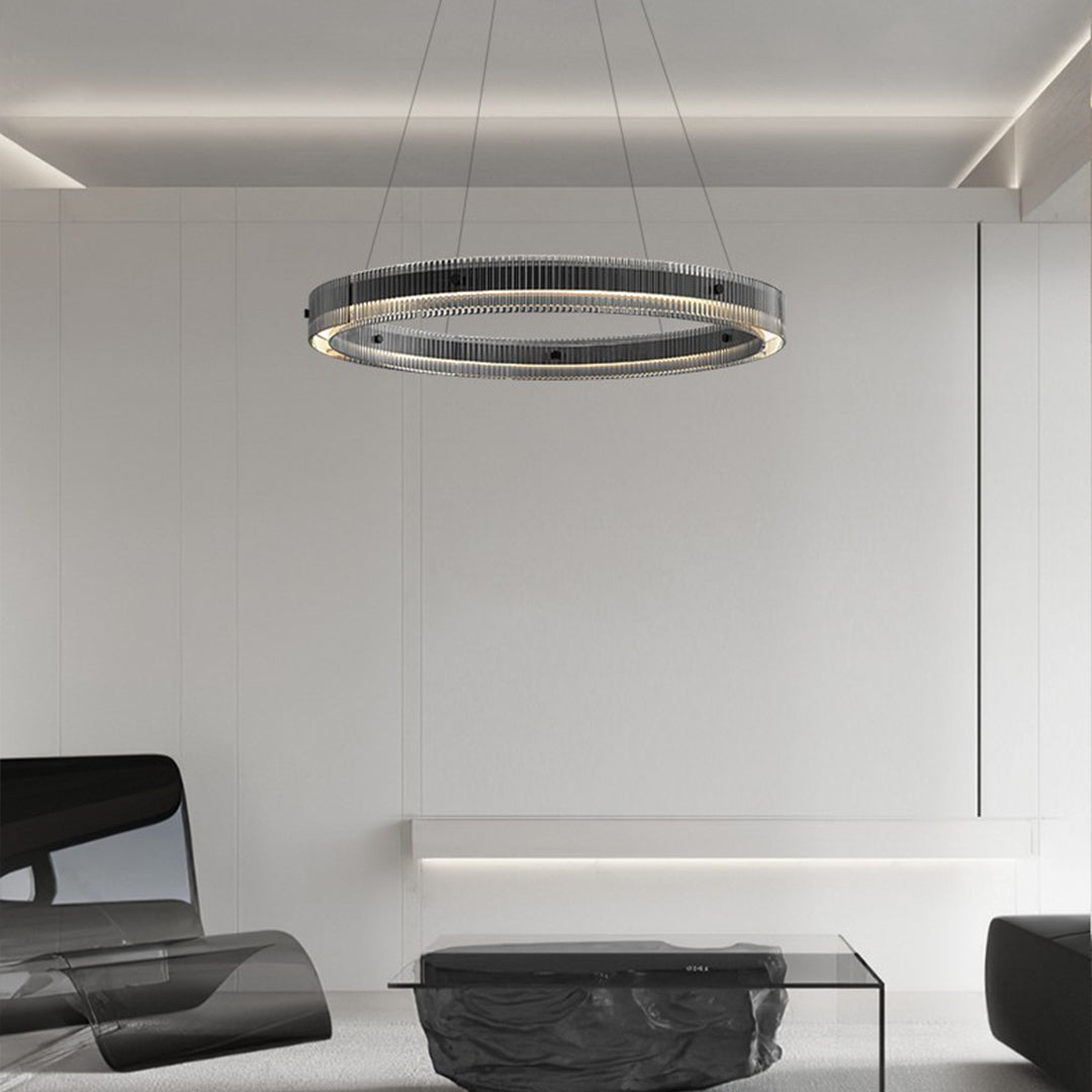 Black Round Chandeliers Italian Minimalist Glass Light