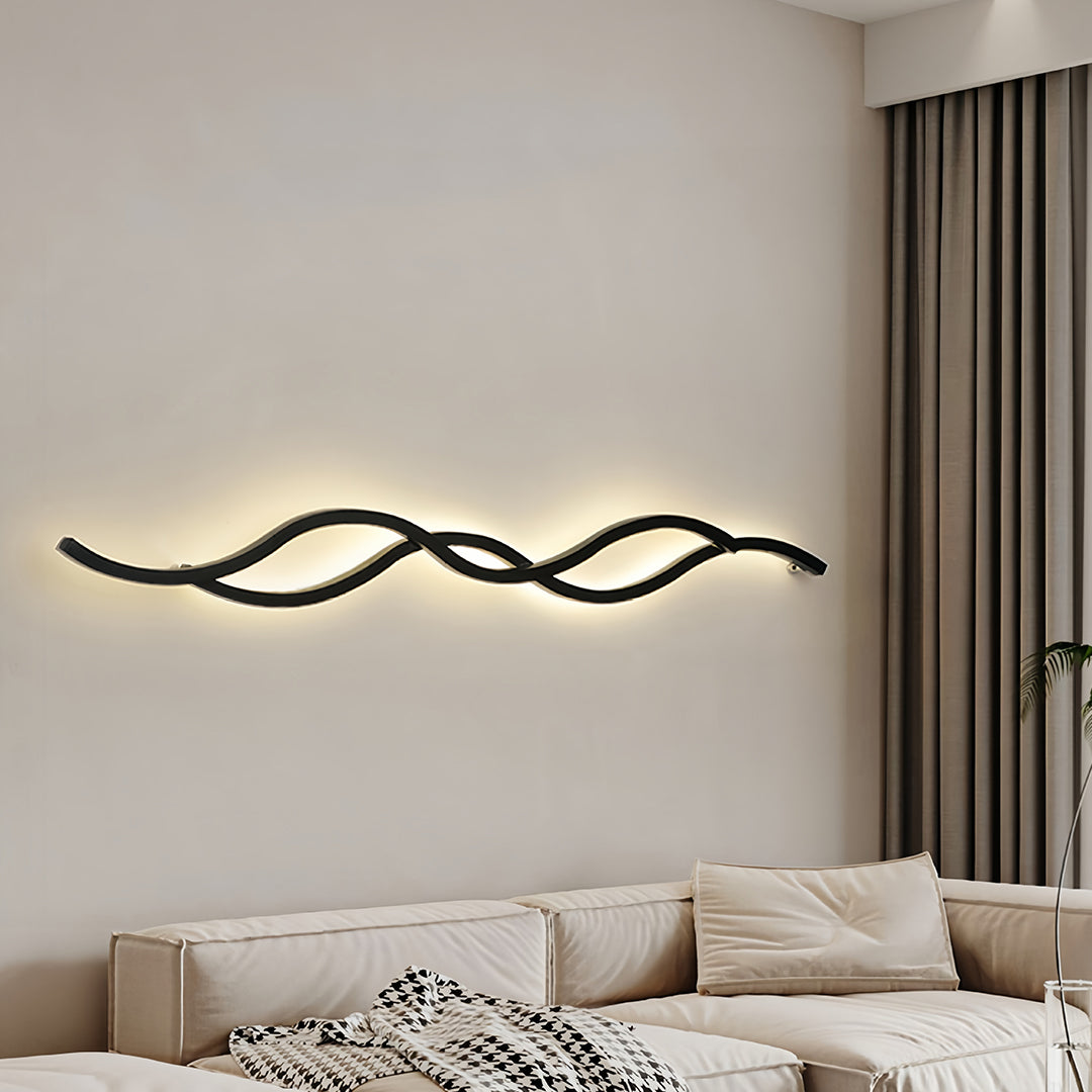 Bedside Wall Light Modern with a Unique Wavy Finish Sleek Lamp