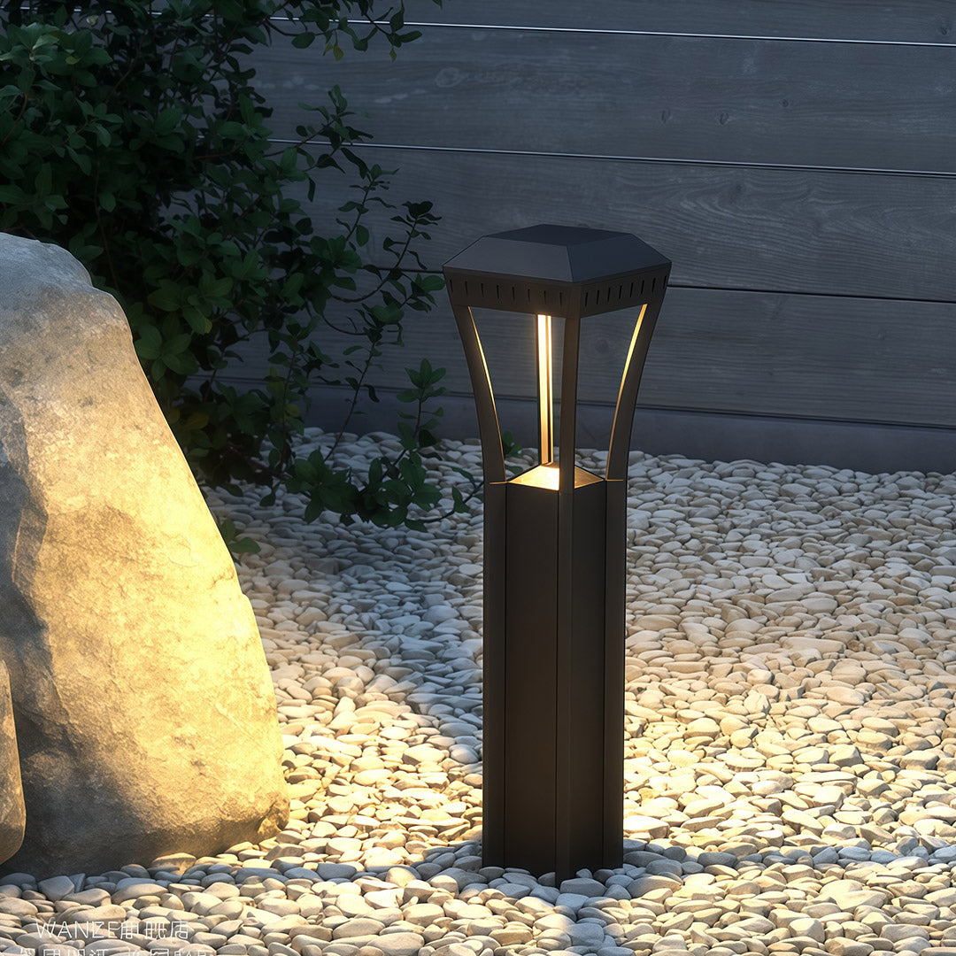 Modern Bollard Lights Geometric Outdoor Waterproof Landscape Light