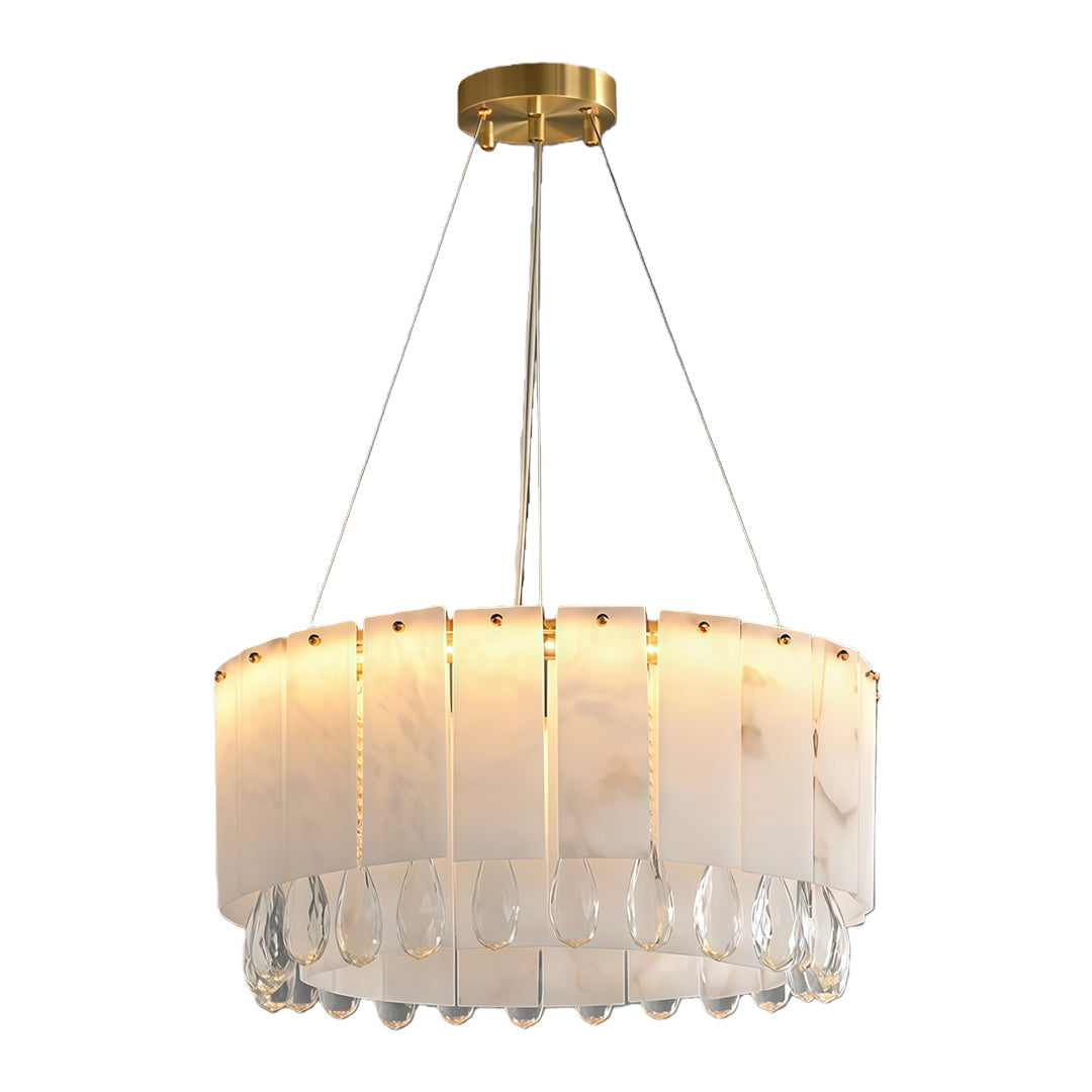 Modern Brass Chandelier Luxury Cloud Stone Ceiling Light