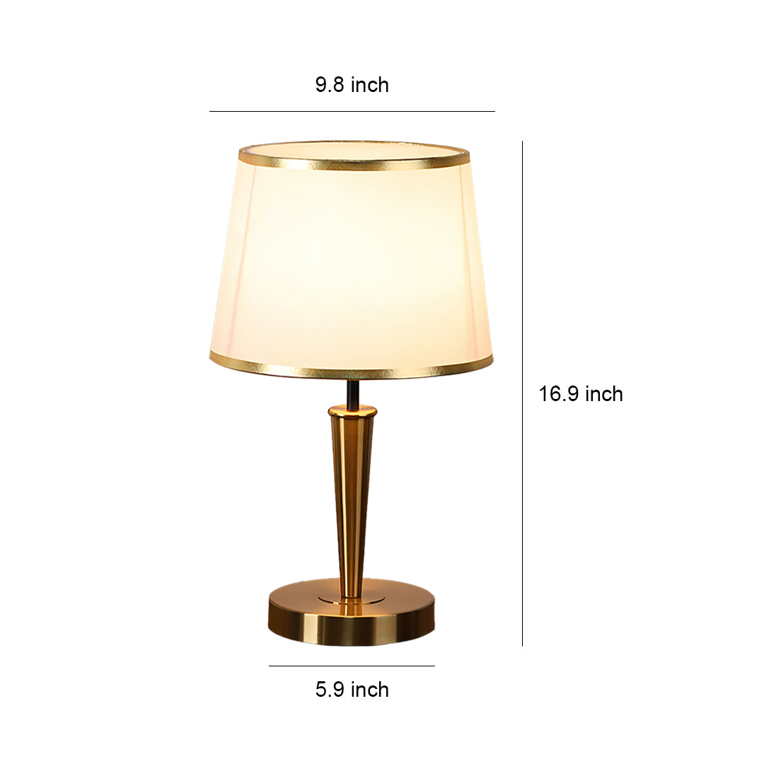 Modern Brass Table Lamps Nordic Elegant Fabric Shade Decorative Lamp