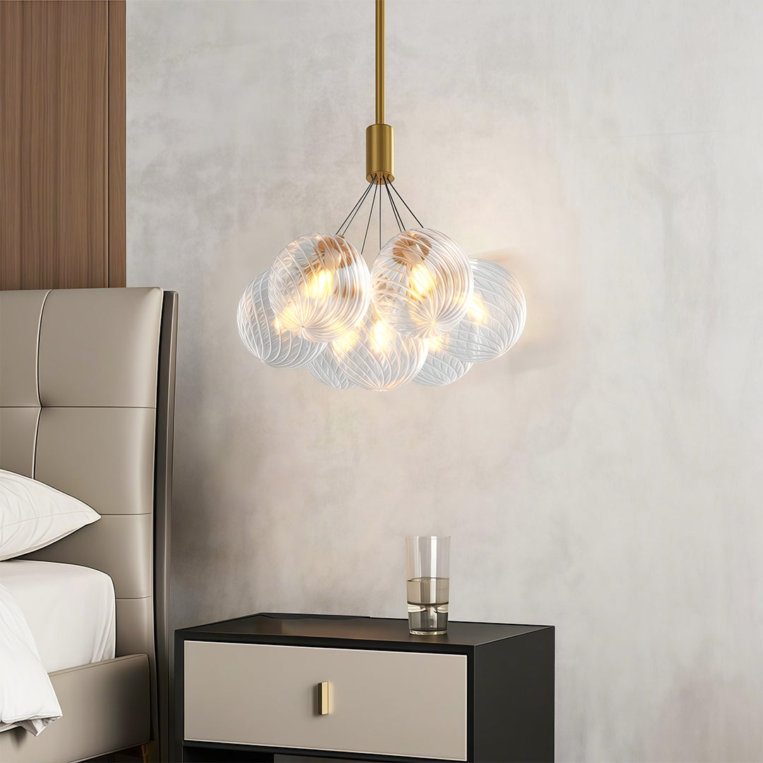 Modern Bubble Chandelier Minimalist Solid Copper Ceiling Light