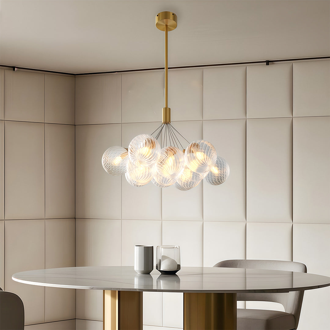 Modern Bubble Chandelier Minimalist Solid Copper Ceiling Light