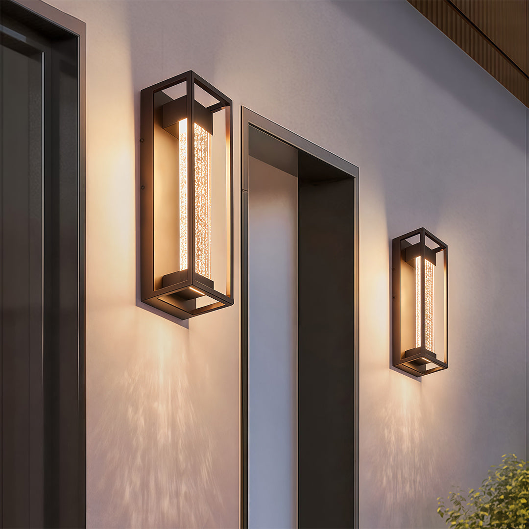 Outdoor Sconces Black Waterproof Linear Wall Light