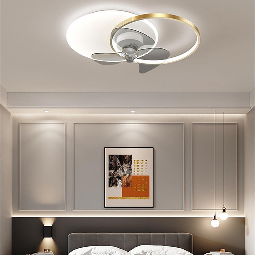 Black and White Ceiling Fans with Lights Modern Metal Light
