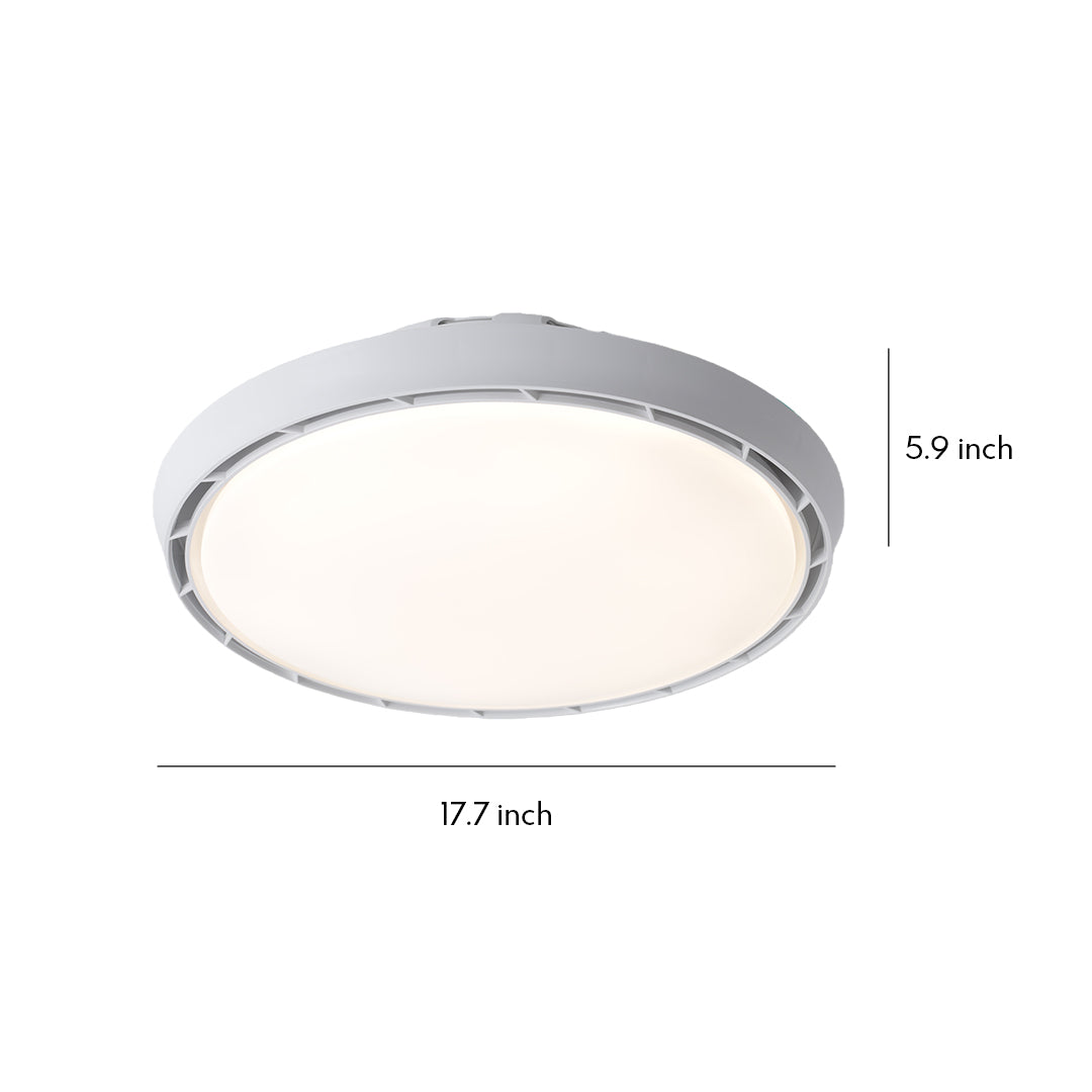 Ceiling Fan Modern with Light LED Simple Round Leafless Dimmable Lamp