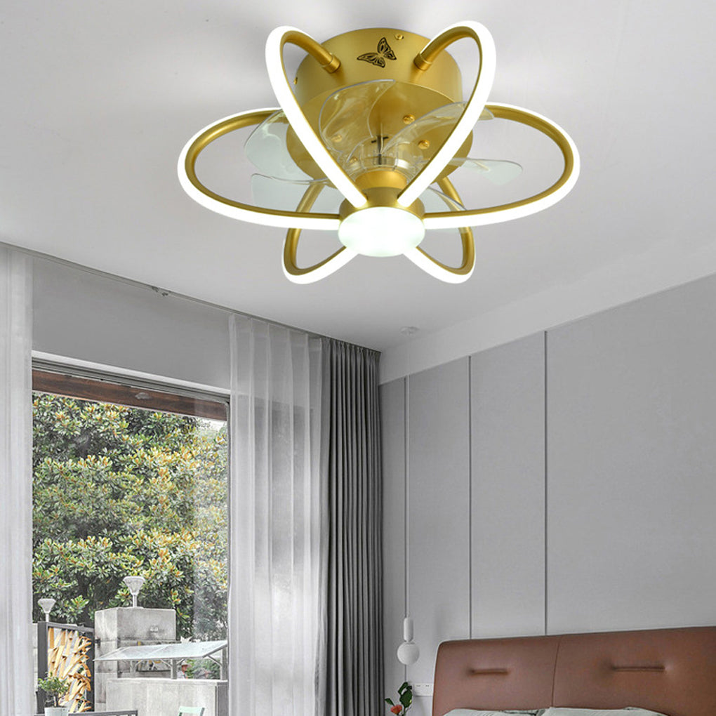 Modern Ceiling Fan and Light Smart Dimmable LED Light