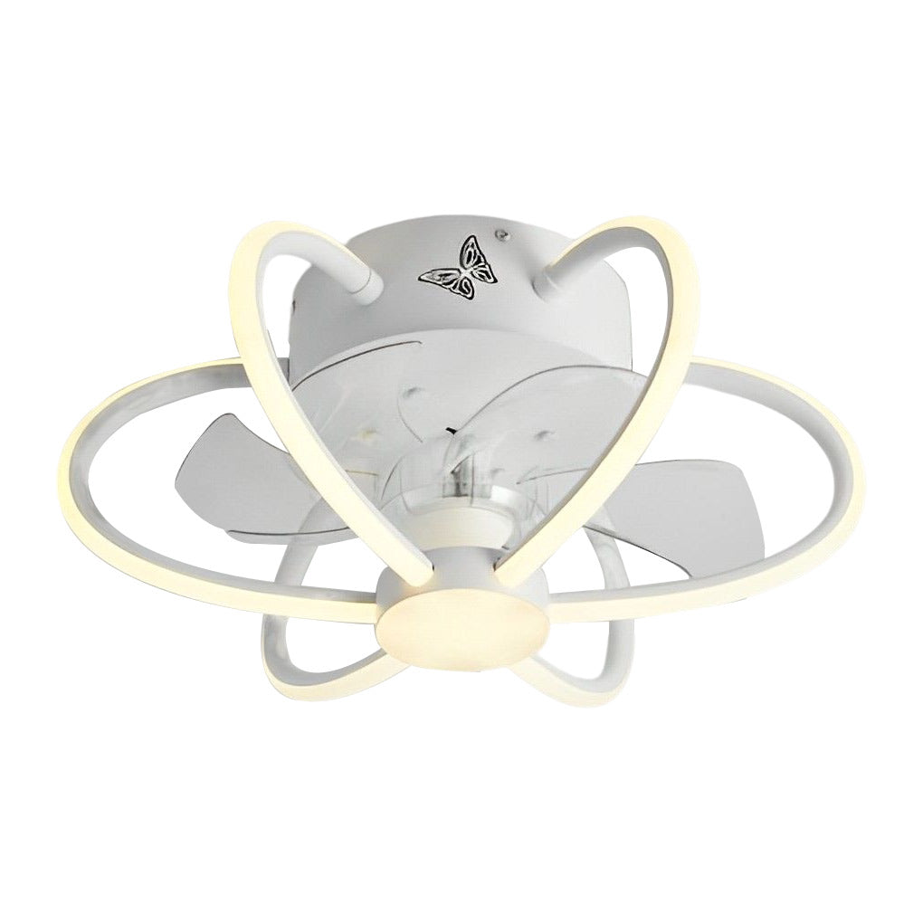 Modern Ceiling Fan and Light Smart Dimmable LED Light