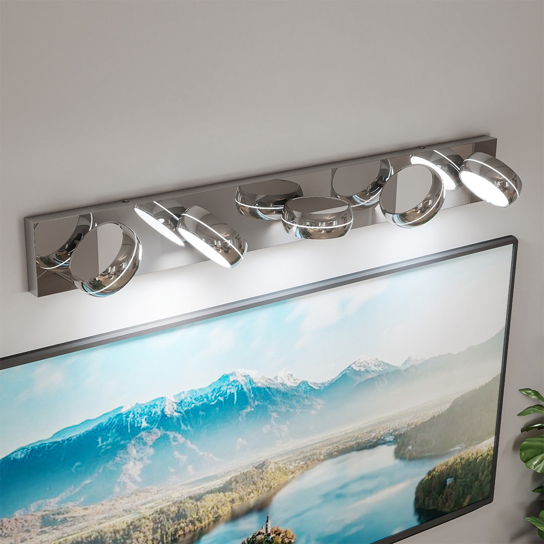 Chrome Bathroom Vanity Light Luxury Minimalist Aluminum Mirror Light