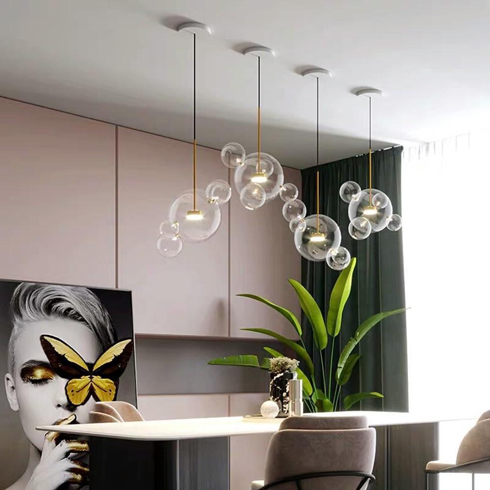 Clear Bubble Chandelier Modern Aluminum Ceiling Light