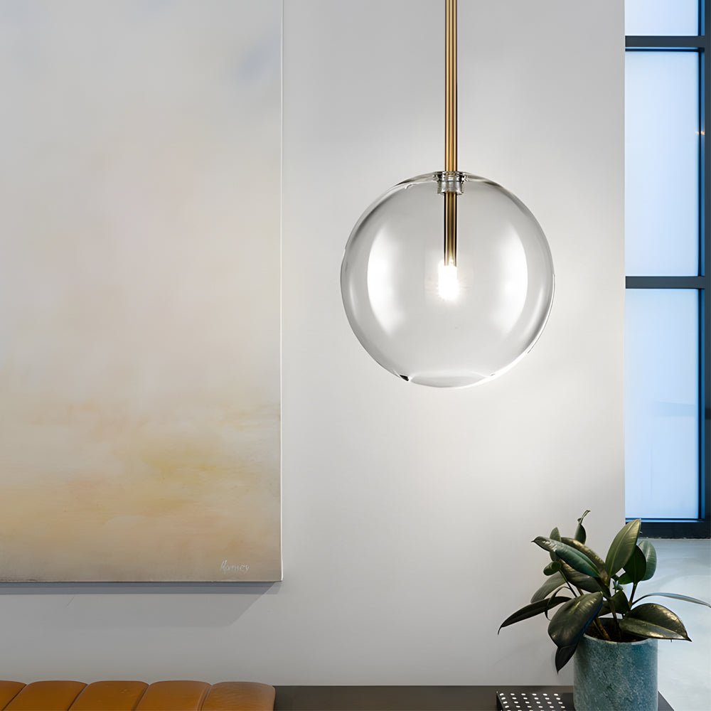 Clear Glass Globe Pendant Light Nordic Iron Ceiling Light