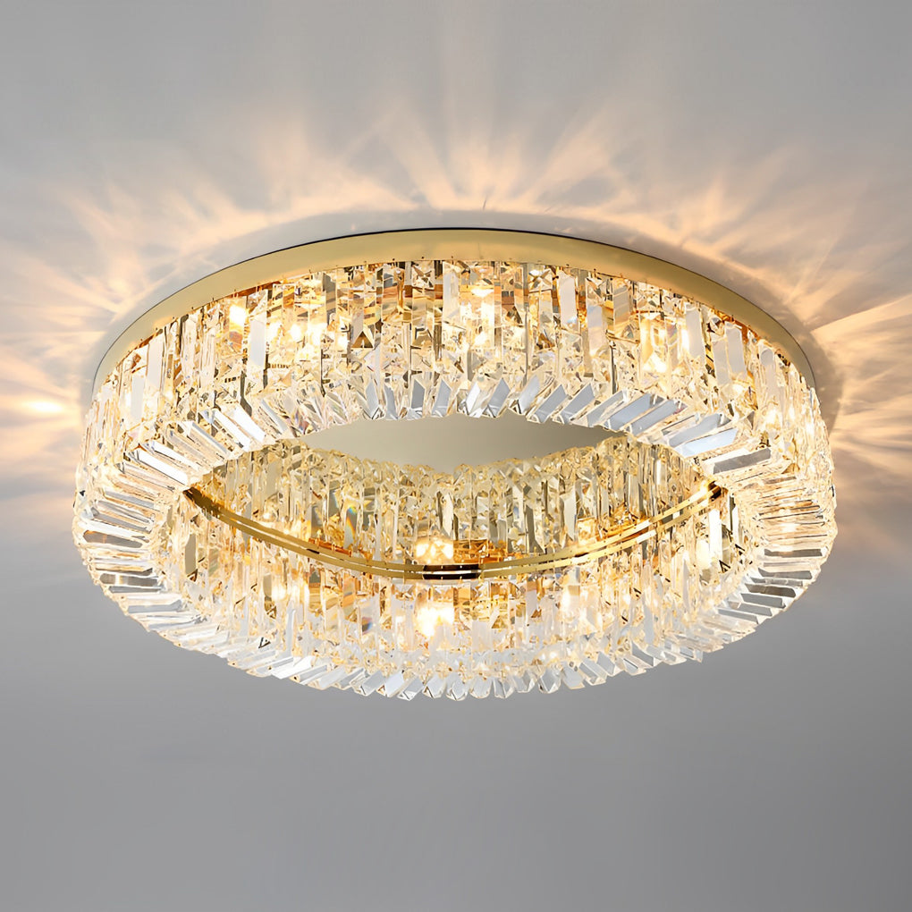 Modern Crystal Ceiling Light Elegant Ring-Shaped Light