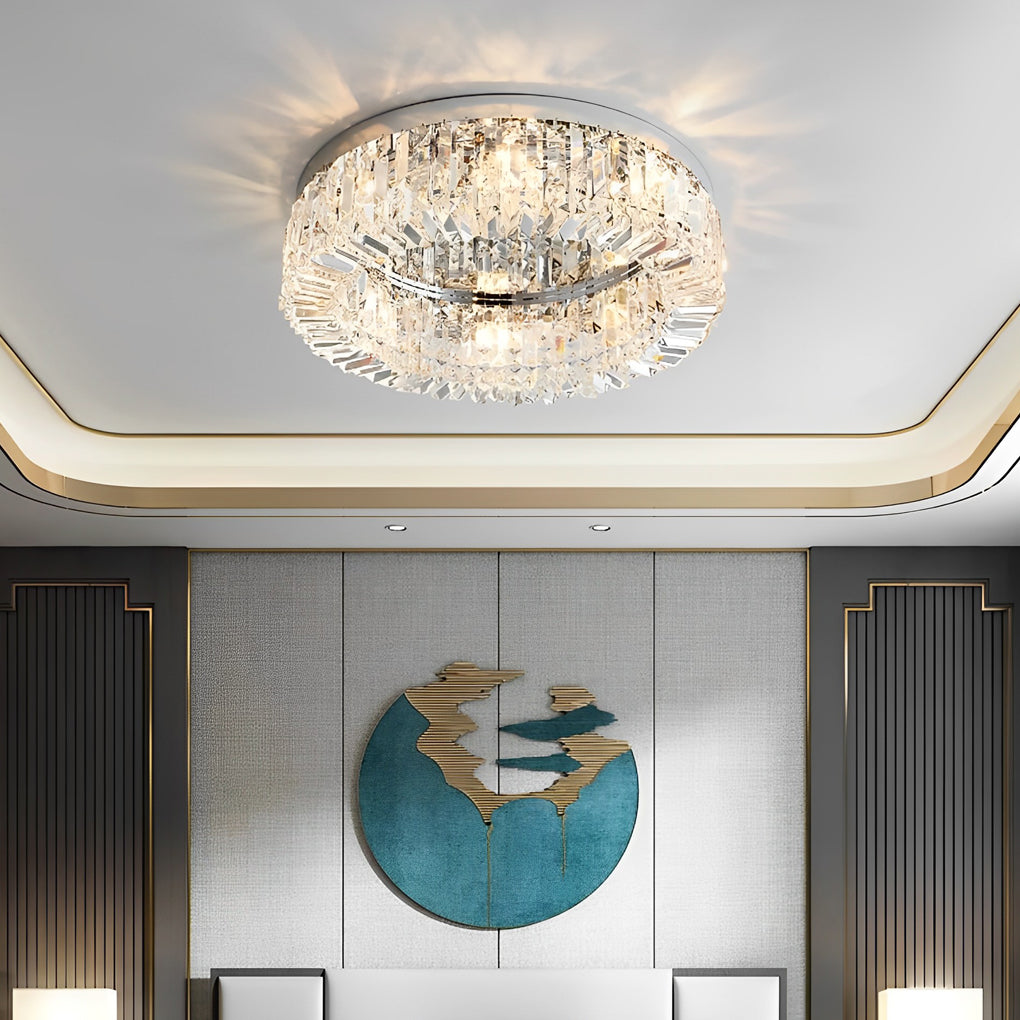 Modern Crystal Ceiling Light Elegant Ring-Shaped Light