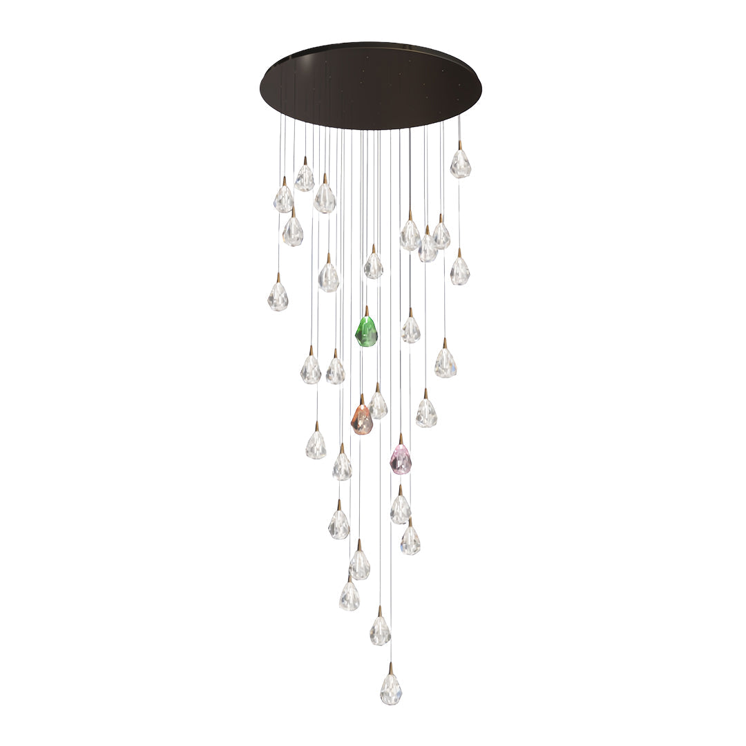 Crystal Chandelier for Staircase Luxury LED Ceiling Light