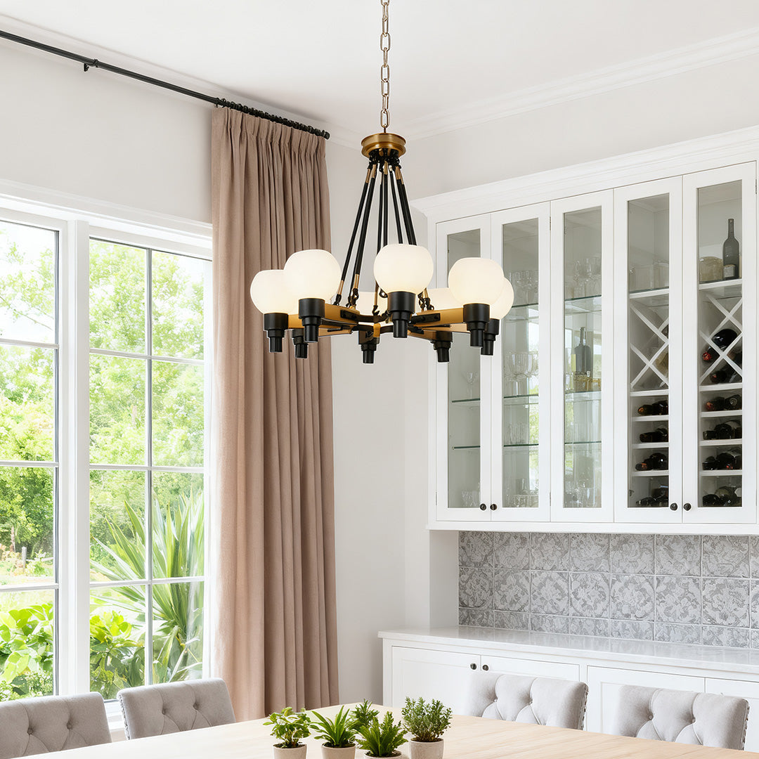 8 light chandeliers Vintage Artistic Bean Globe Ball Ceiling Light