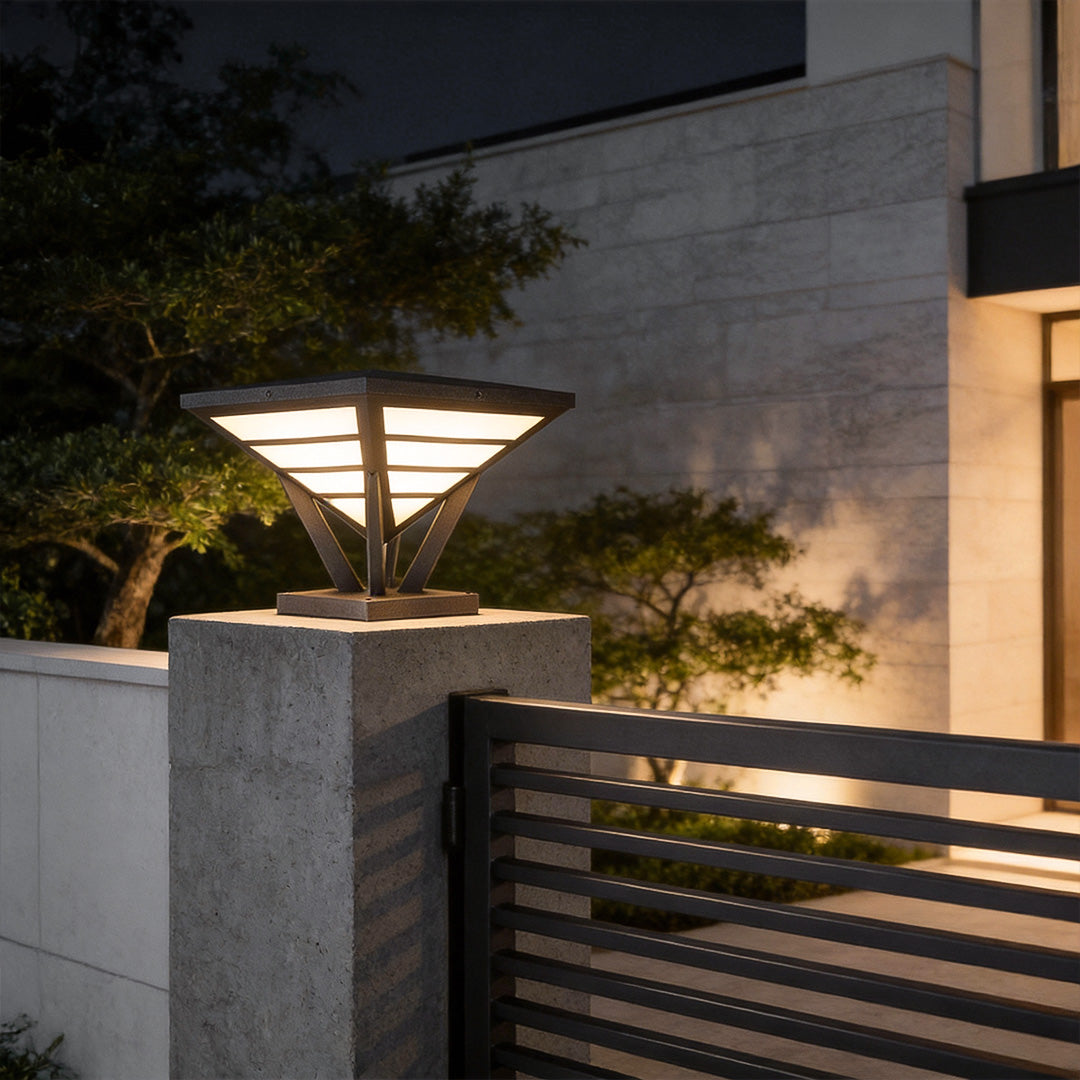 Modern Gate Pillar Lights Geometric Aluminum LED Light